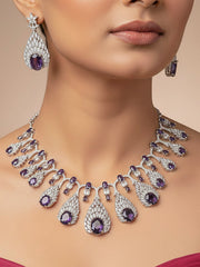 Monalisa Zirconia Purple Necklace Set