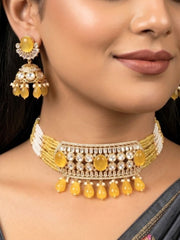 Mriha Polki Yellow Necklace Set