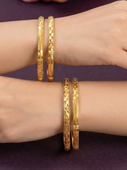 Myraaz Gold Bangles - Set of 4 (Multiple Sizes)