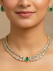 Nairika Zirconia Green Necklace Set