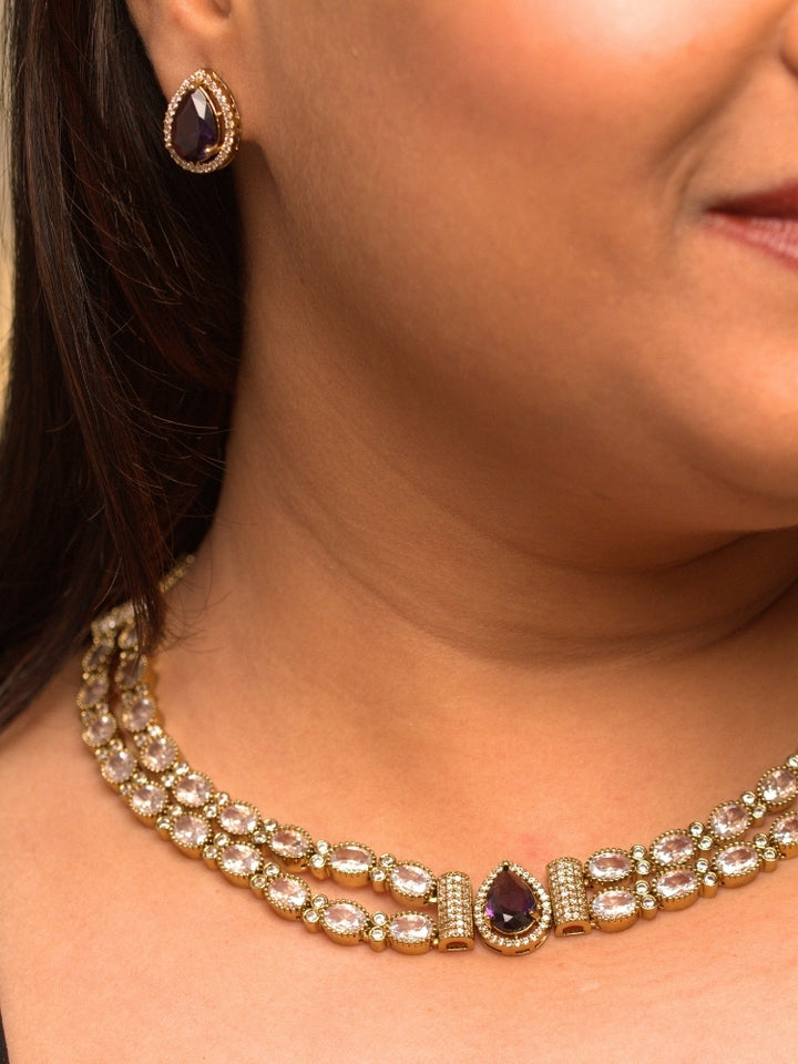 Nairika Purple Necklace Set