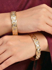 Ojalika Gold-Silver Bangles-Set of 2 (Size 2.10)