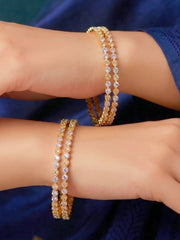 Ojalya Zirconia Bangles - Set of 4 (Size 2.8)