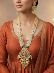 Peach Noor Rajwadi Necklace Set