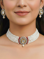 Pearl Red Renu Necklace Set