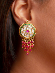 Pink Vartika Polki Earrings