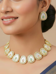 Pragati MOP Mint Pink & Green Necklace Set