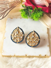 Pranjal Kundan Navy Blue Earrings