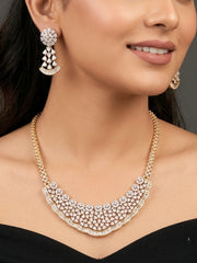 Prasuna Zirconia White Pendant Set