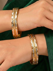 Pravya Gold-Silver Bangle - Set of 2 (Multiple Sizes)