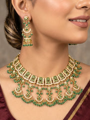 Rajsamand Green Jadau Necklace Set