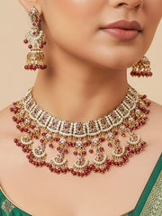 Rajsamand Ruby Pink Jadau Necklace Set