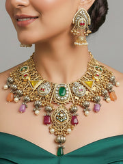Rasika Kashmiri-Boho CS Necklace Set ( Green & Yellow)