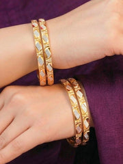 Ravijaa Gold-Silver Bangles - Set of 4 (Size 2.8)