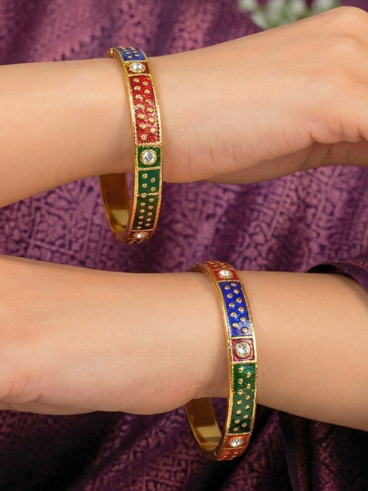 Ravleen Meenakari Bangles - Set of 2 (Multiple Sizes)