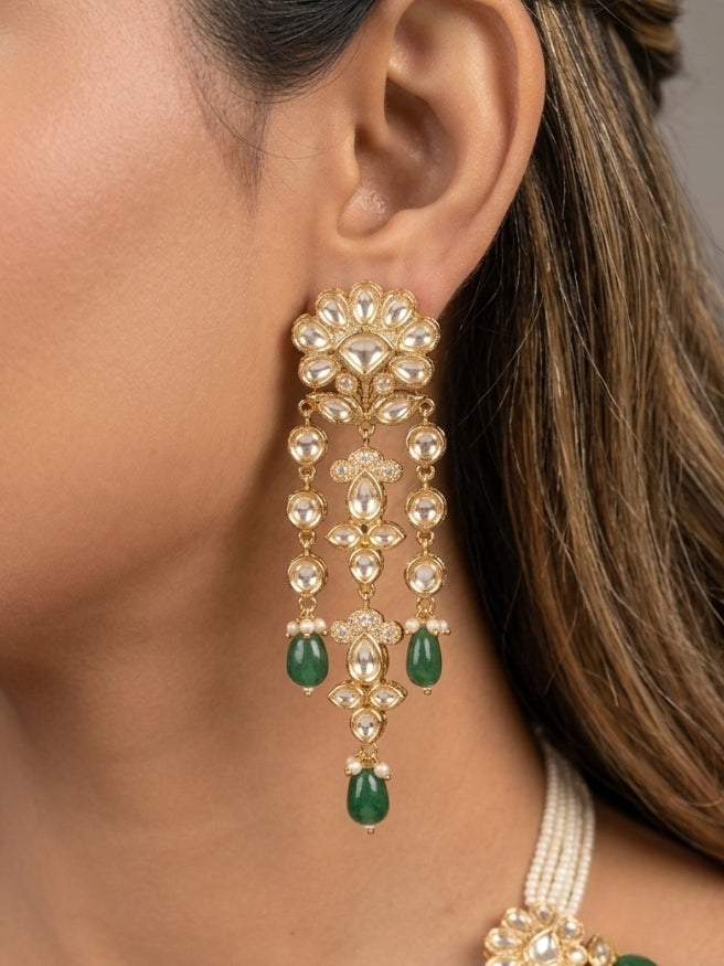 Sabitha Polki Green Necklace Set