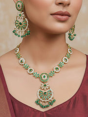 Samyukta Green Jadau Necklace Set