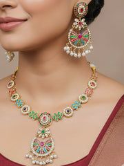 Samyukta Multi-color Navratan Jadau Necklace Set