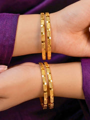 Sanika Gold Bangles - Set of 4 (Multiple Sizes)