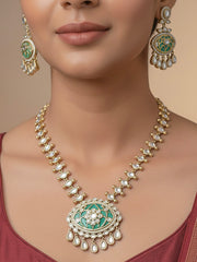 Sea Green Anuradha Kundan Necklace Set