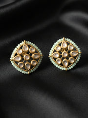 Sharvisha Kundan Mint Green Earrings