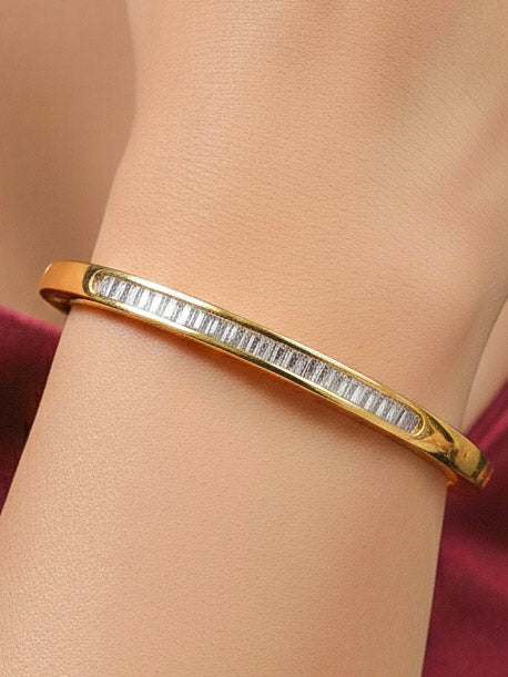 Shivelle Gold Zirconia Openable Bracelet (Size 2.4 & 2.6 , 2.8 & 2.10 )
