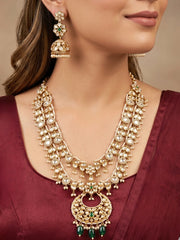 Shramika Polki Green Necklace Set
