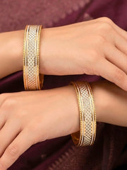 Srimati Gold-Silver Bangles - Set of 2 (Size 2.10)
