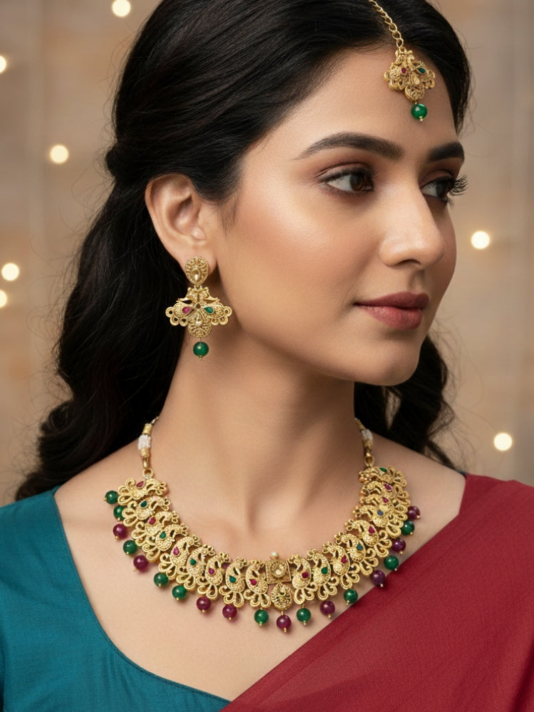 Suharya Gold Necklace Set
