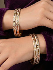 Sujata Gold-Silver Bangles- Set of 4 (Size 2.6)