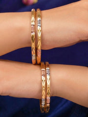 Swati Gold Bangles - Set of 4 (Multiple Sizes)