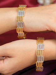 Tanrima Gold-Silver Bangles-Set of 2 (Size 2.2)