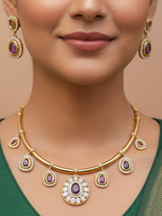 Tarunika CS Purple Hasli Necklace Set