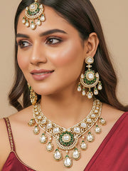The Heirloom Green Polki Necklace Set