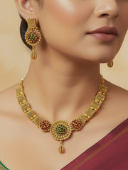Tripura Gold Collar Necklace Set