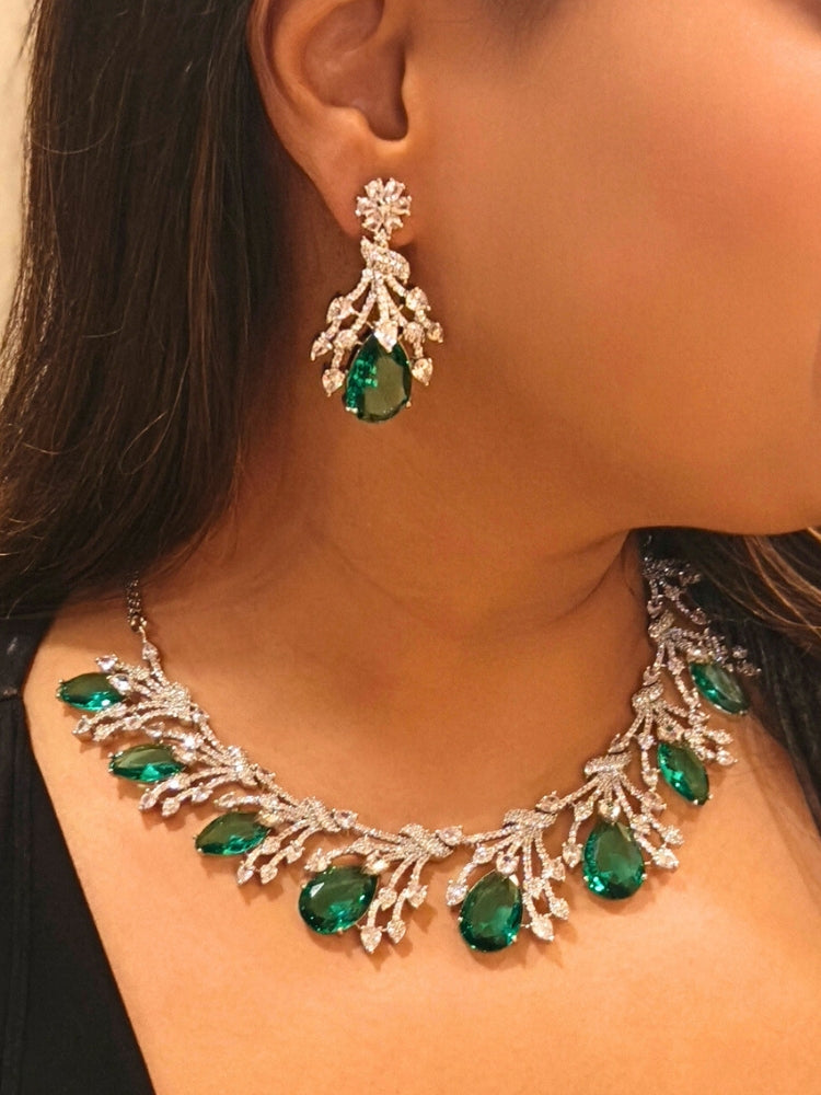 Cindrella Green Necklace Set