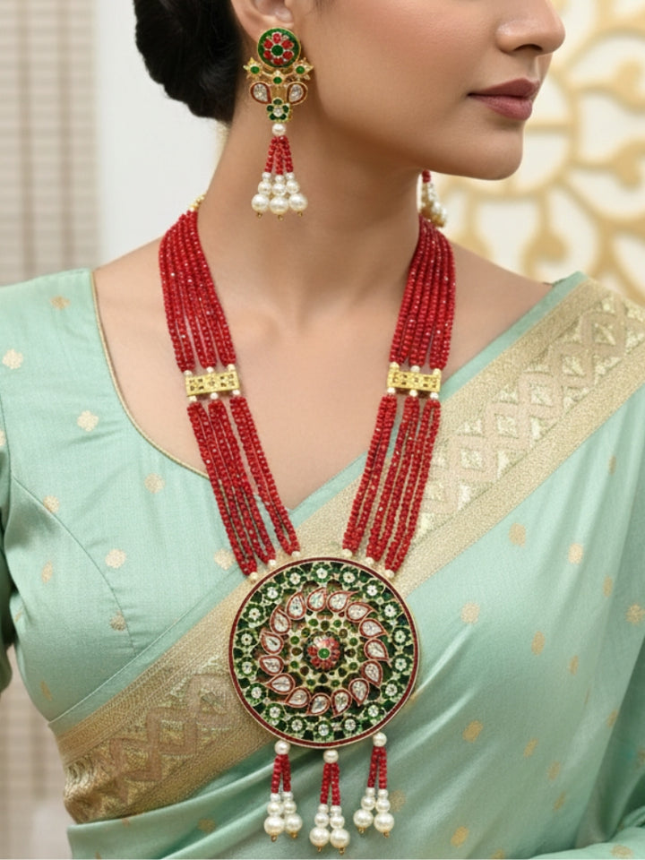 Jinisha Red Necklace Set