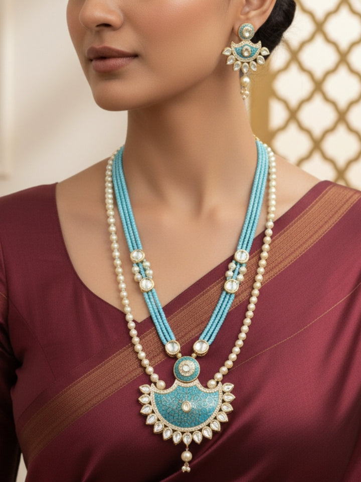 Mint Blue Zareen Necklace Set