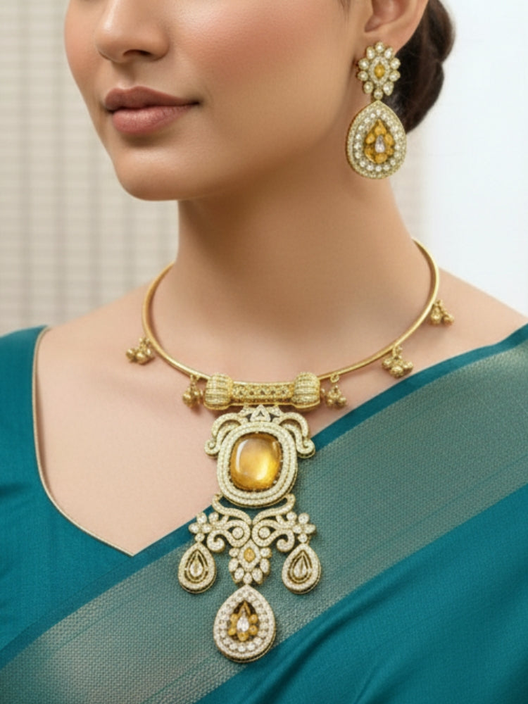 Lupin Yellow Necklace Set