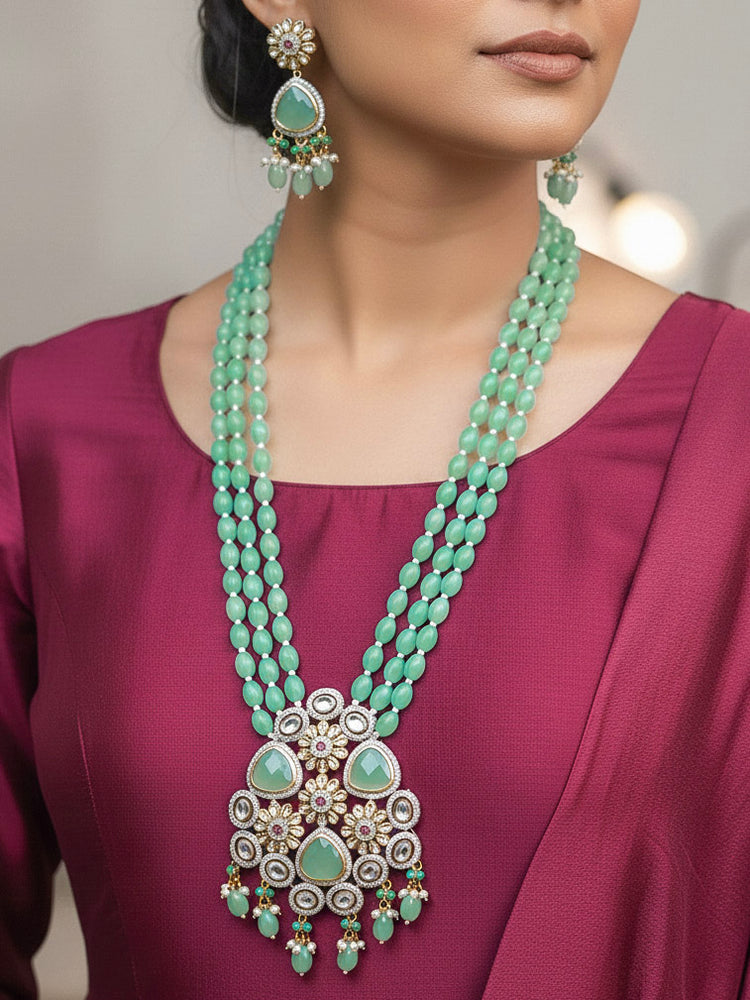 Vyomi Sea Green CS Necklace Set