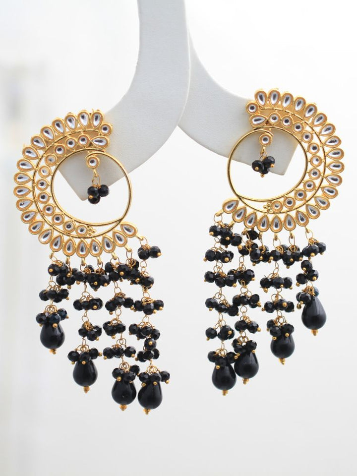 Yashika Black Long Earrings
