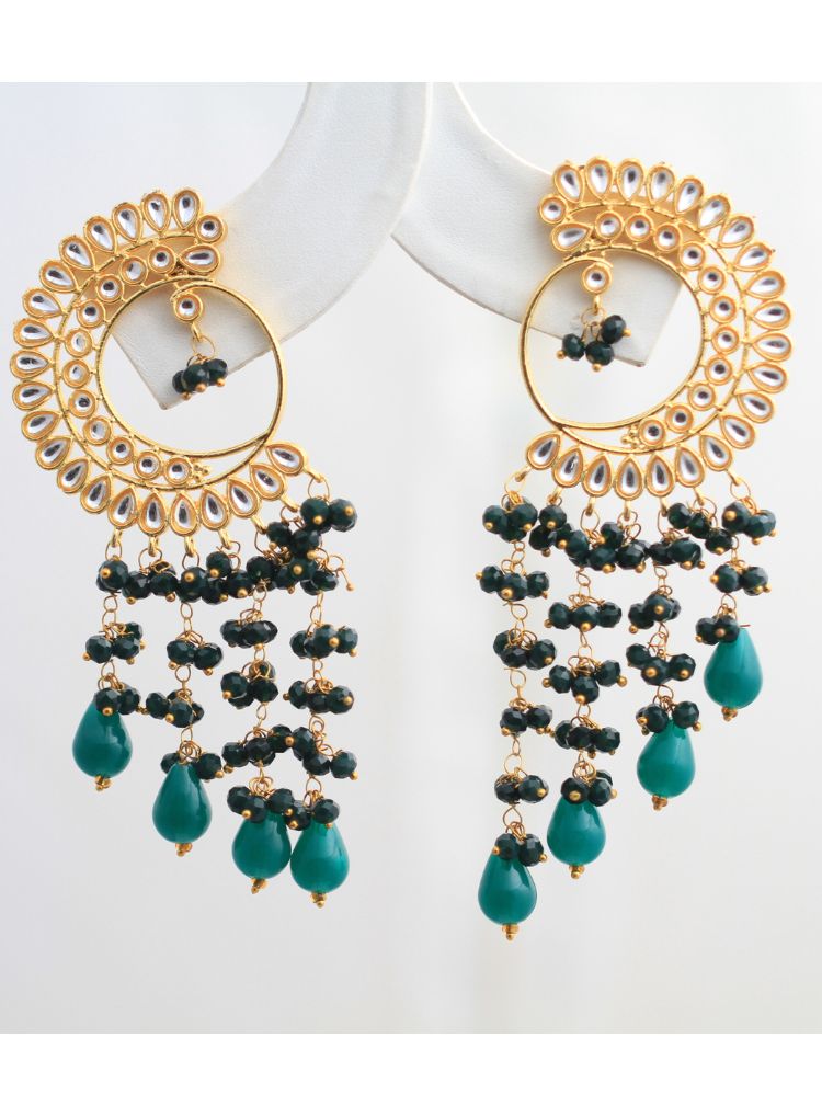 Yashika Green Long Earrings