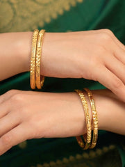 Zafrina Gold Bangles - Set of 4 (Multiple Sizes)