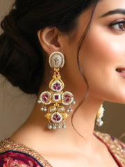 Zaynika Pink Oxidized Earrings