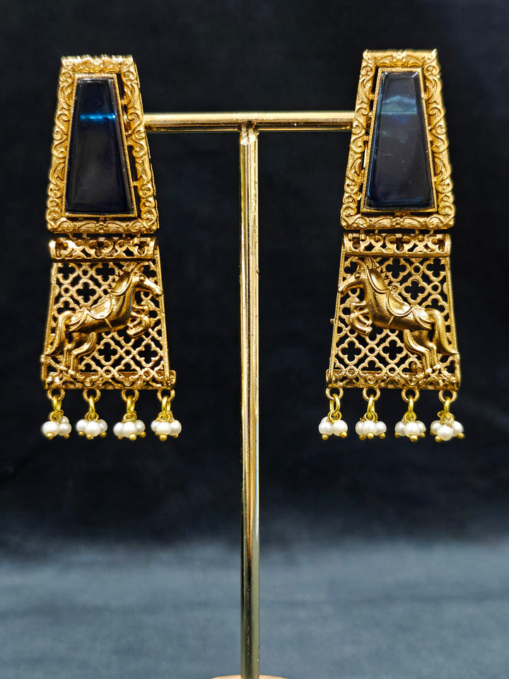 A glamorous artificial diamond and multi colored stone amrapali necklace paired with chic earrings, perfect for bridal wear. This high-quality artificial diamond jewelry set is the ideal choice for modern brides looking for a budget-friendly option with timeless sparkle.