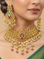 Zoharika Choker Gold Necklace Set