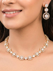 Zorah Zirconia Gold Necklace Set