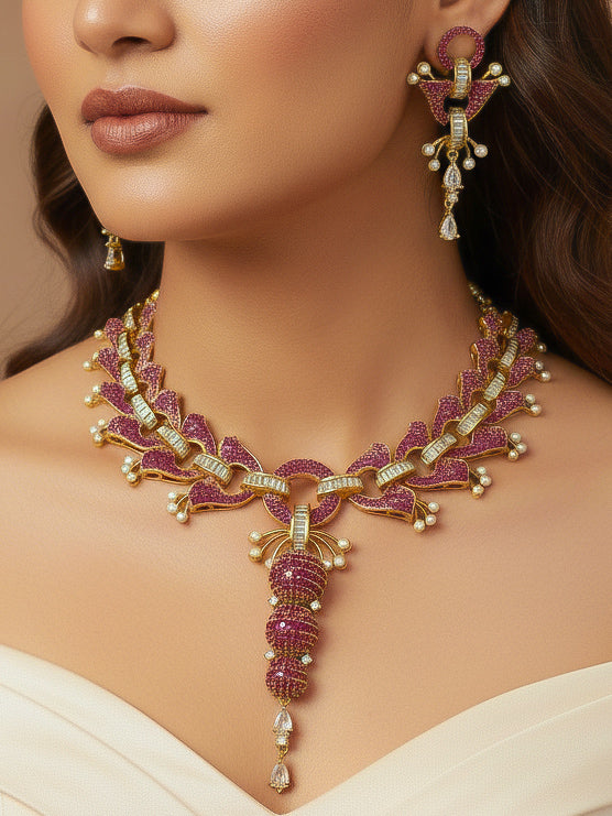 Velmora Pink Necklace Set