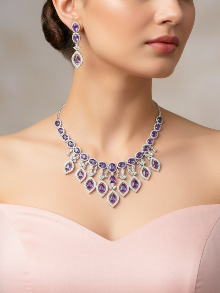Purple Valerie Necklace Set