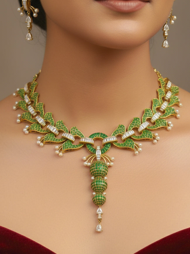 Velmora Green Necklace Set
